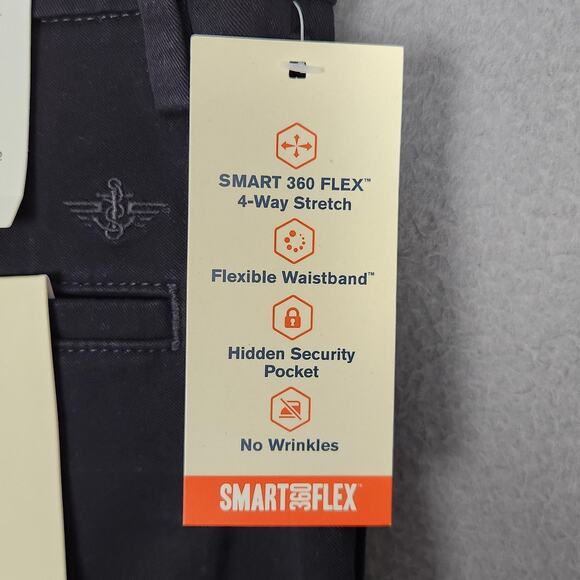 Dockers Pants Mens 36x29 Black Workday Khaki Classic Fit Smart 360 Flex Chino - Picture 9 of 16